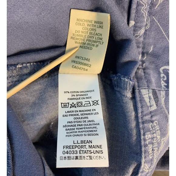 L.L. Bean Favorite Fit Shorts Womens 12 Blue Nautical Maine New England‎ Chino - Picture 7 of 12